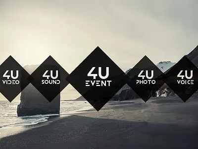 4U Event branding branding design event graphic identity inspiration minimal photo sound square symbol typography video voice