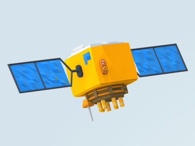 Satellite 3d low poly low polygon satellite