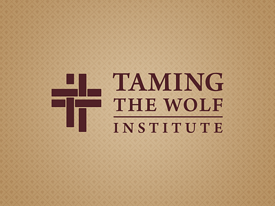 Taming The Wolf Institute Logo branding gold identity logo logo design pattern red