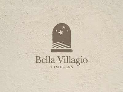 Bella Villagio apartments community condo identity logo logotype minimal modern simple sky stars upscale window