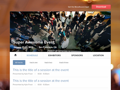 Event microsite bloodhound event kyle frost microsite schedule sessions