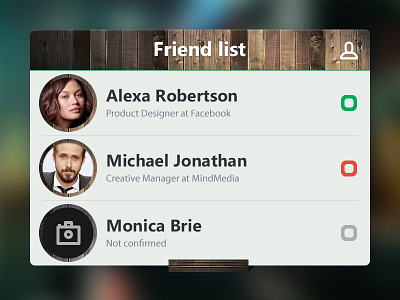 Friend list friend list offline online user interface