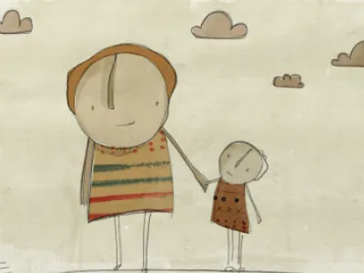 Mom and me character draw illustration sketch