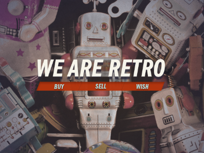 WeAreRetro.com homepage interactive retro typography ux