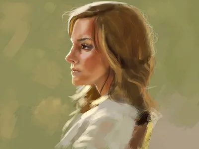 Speedpainting Emma color digital painting illustration light personal portrait