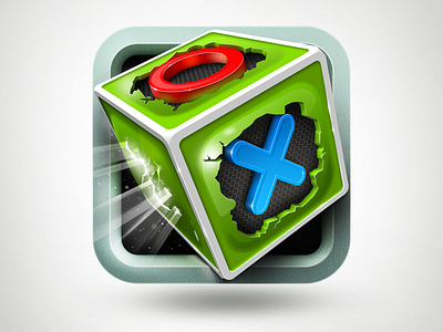 Tic Tac Toe icon cube game icon tictactoe