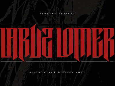 Laruz Lomer Blackletter Display Font blackletter font branding font fonts graphic design