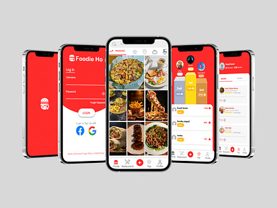 Foodie Ho - App Design app app design branding business app creative app figma food app food app design foodieho app design mobile app mobile app design professional app restaurant app design ui ui ux design ui app design ui design ui ux unique app design ux design