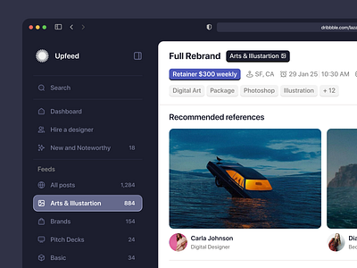 Freelance marketplace product dashboard ✦ Upfeed clean dashboard design interaction interactive interface product product design service startup ui upwork ux