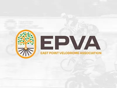 East Point Velodrome Association Logo atlanta bikes branding cycling design graphic design identity illustration logo logo design tree velodrome