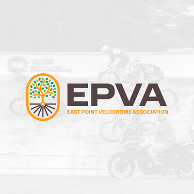 East Point Velodrome Association Logo atlanta bikes branding cycling design graphic design identity illustration logo logo design tree velodrome