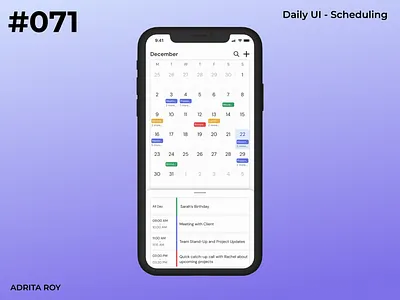 DailyUI 071 - Scheduling accessibility calendar dailychallenge dailyui date design design thinking figma management mobile product design scheduling ui uiux user centered design ux