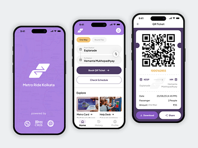 Metro Train Travel Mobile App: Ride with Ease app branding mobile app online ticket online ticket booking ticket booking ticket ui train train booking travel ui