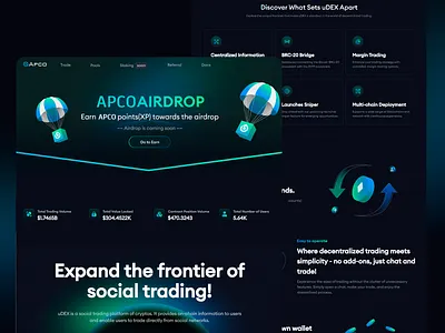 Crypto Airdrop & Social Trading Platform airdrop blockchain cards crypto defi digital design fintech interface investment modernui social trading socialtrading technology tokens trading ui design ux design ux ui ux ui design web3