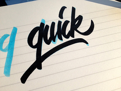 Quick brush calligraphy hand writing lettering paper pratice writing