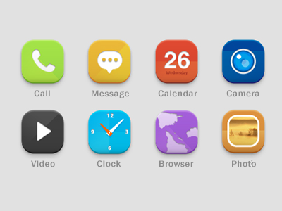 Icons browser calendar camera message theme ui video