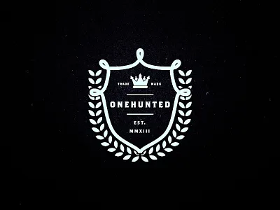Onehunted Logo black crown dustin chessin logo vintage white wreath