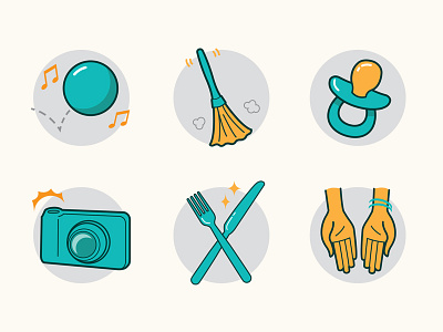 Baby Icons editorial icons illustration magazine vector