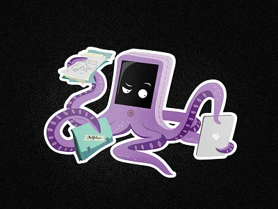 Character illustration for Ellecta Advertising adobe illustrator character character design cute design ellecta illustration ipad octopus portfolio purple sanjchek small vector vector illustration