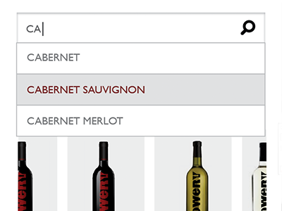 BOWERY predictive search mobile predictive search ui ux wine