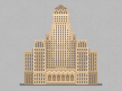 Buffalo City Hall architecture art buffalo city hall illustrator pixel vector