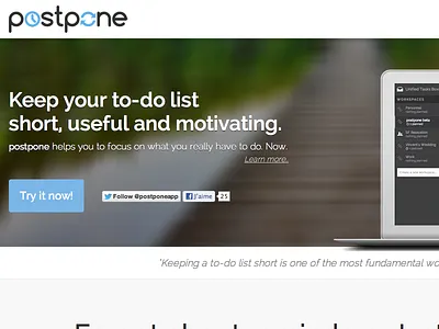 Postpone homepage colaborative collaboration postpone product project projects saas task tasks to do to do todo tool