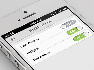 Notifications - iPhone UI collective ray iphone light ui retina settings toggles ui user interface