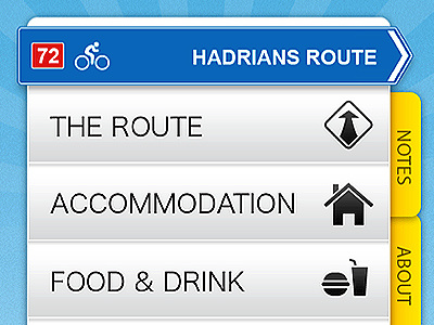 C2C (Coast 2 Coast) Cycling App app application application navigation applications menu blue applications c2c coast 2 coast cycling menu navigation route