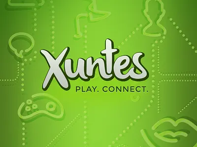 Branding social gaming app app background branding connect fresh green happy icons logo logotype play playfull social ui xuntes