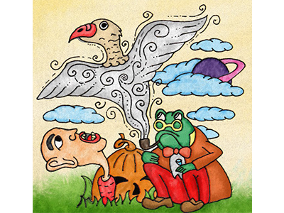 Day By Day drawing fun illustration psychedelic smoke toad