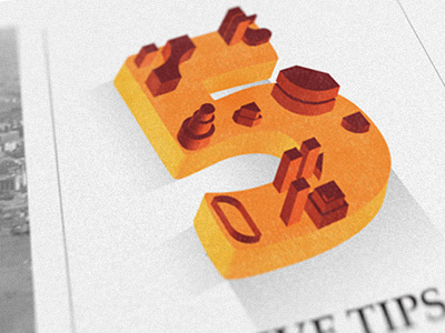 Five Tips Cities editorial five illustration lettering number type typography vectorial