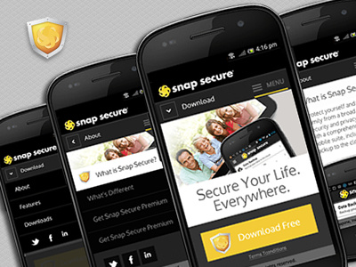 Snap Secure Mobile Site Concept art direction graphic design mobile ui deisgn