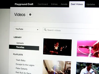 Videos for Craft CMS cms craft manager player videos vimeo youtube
