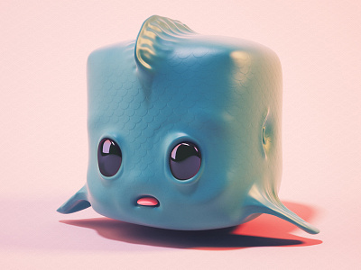 A Fish called Bop c4d cube cute fish geometric sculpting