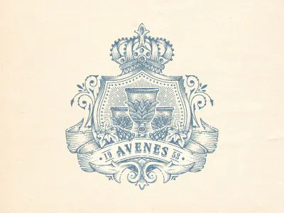 Avenes crest design emblem graphic jcdesevre label logo logo design logo designer retro vector vintage