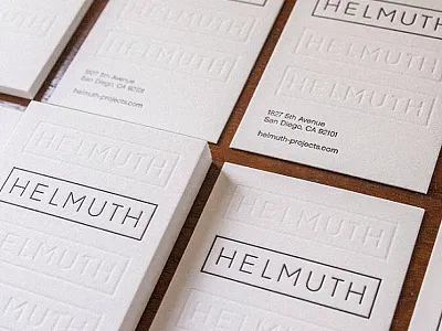 Business Cards for Helmuth Projects blind emboss business cards letterpress