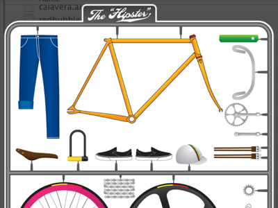 The Hipster bike cycling fixie hipster illustration single speed vans