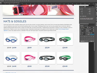 Swimming Gear Store ecommerce goggles shop swimming