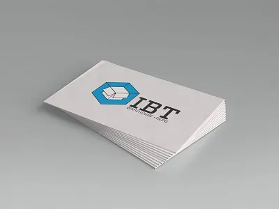 IBT warehouse logo blue box business cards card depo design driza erdis graphic ibt logo mock up print slab serif warehouse