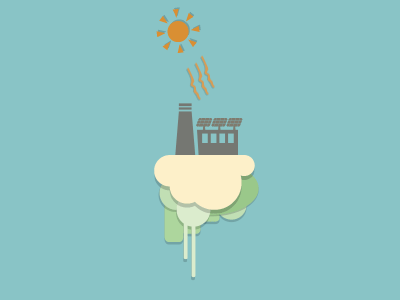 Think Green animation cloud color environment factory gif green hyper hyper island illustration island sun vector