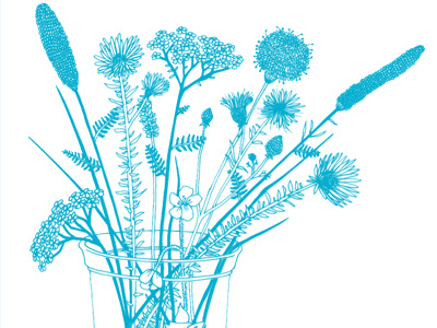 Flowers illustration pen and ink