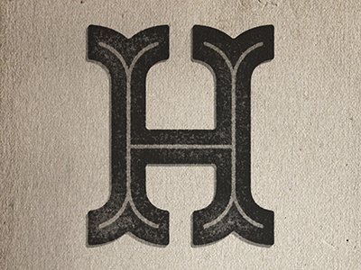 The Letter 'H' illustration illustrator letter lettering stamp type typeface typography