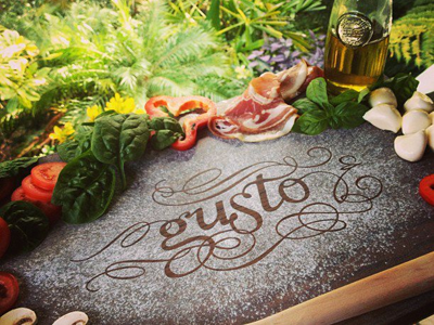 Gusto food tactile typography