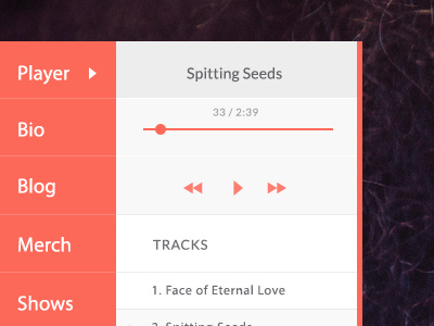 Audio Player for a theme audio player expandable flat menu music player theme tumblr ui uix