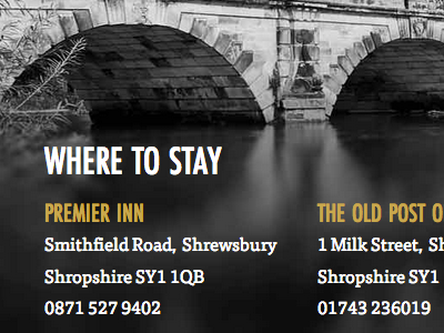 Where to stay bridge futura condensed guide photo serif shrewsbury