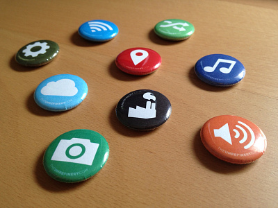 Icon Buttons camera cloud cog factory gear music pin shuffle tunes unrefinery volume wifi