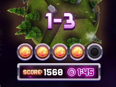 Gems game gems mobile planets score ui