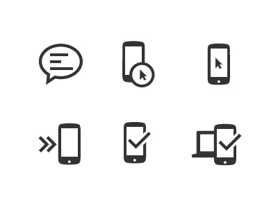 Icons for an Android App access confirm access icon notification chat service