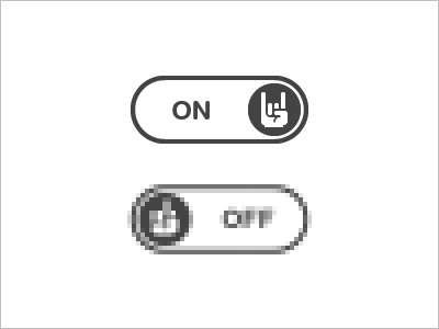 Rock on! attitude fingers flat hand off on rock switch toggle
