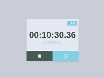 Stopwatch UI blue clock flat lap reset soft stop stopwatch time ui ux